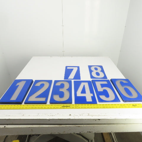14" x 7-1/2" Plastic Marquee Numbers On Plexiglass 1 To 8 Lot Of 44