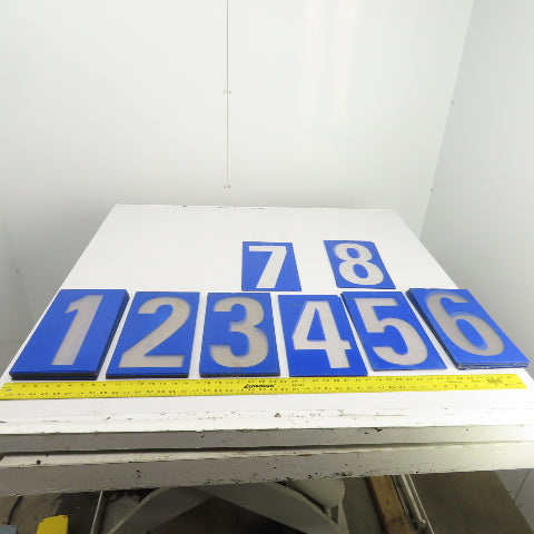 14" x 7-1/2" Plastic Marquee Numbers On Plexiglass 1 To 8 Lot Of 44