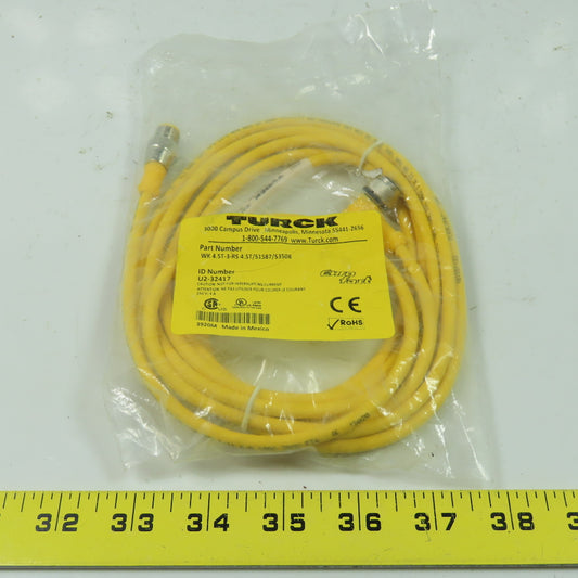 4.5T-3-RS 4.5T/S1587/S3508 Cordset Cable Straight Male to Right Angle Female