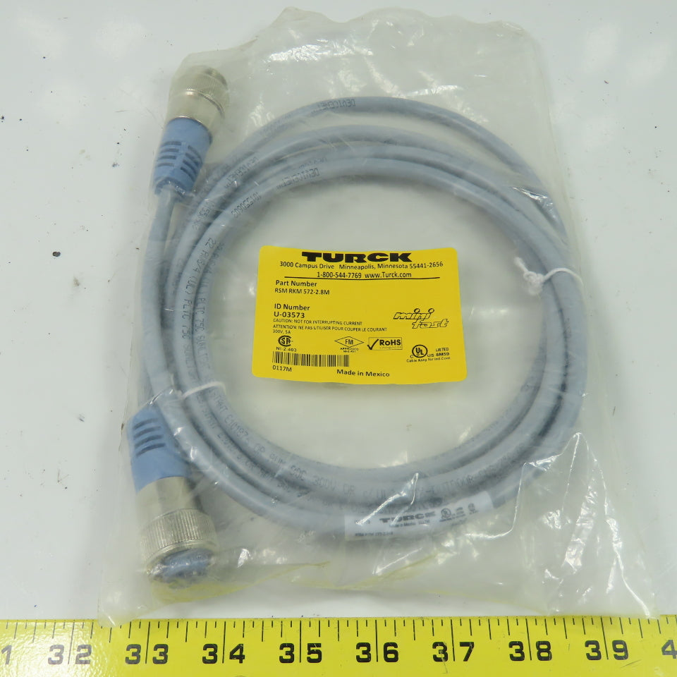 RSM RKM 572-2.8M U-03573 Cordset Cable Straight Female to Straight Male 5Pin 5W