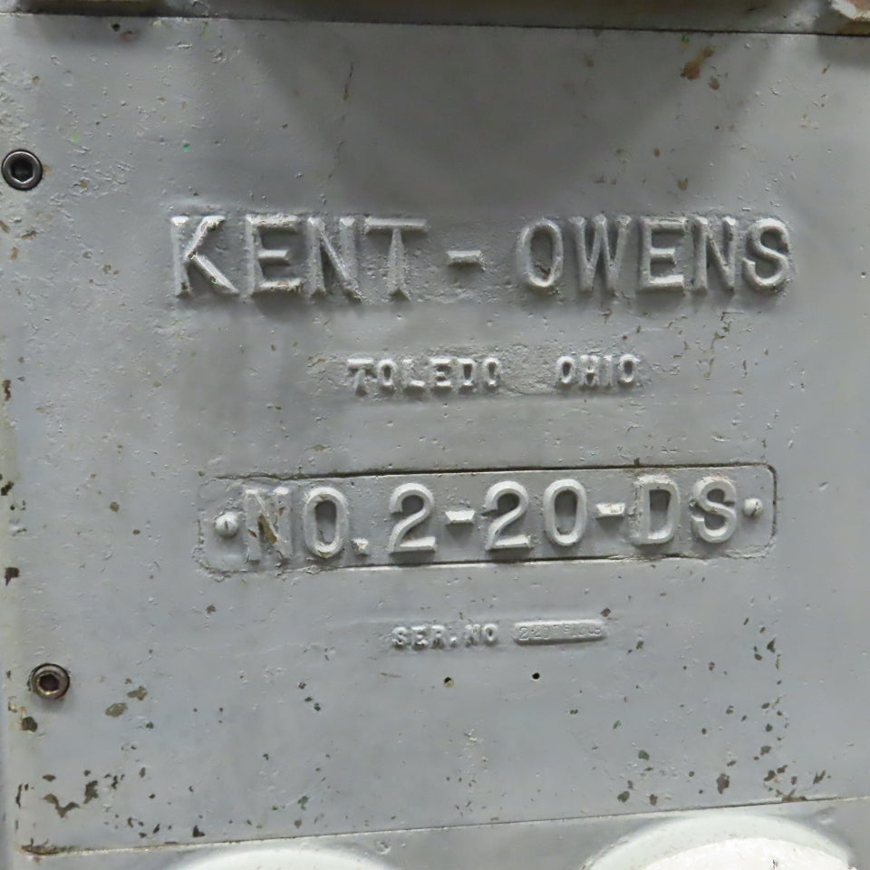 Kent-Owens No 2-20-DS Double Spindle Horizontal Milling Machine 208/460V 3PH