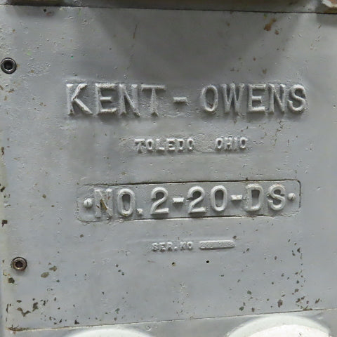 Kent-Owens No 2-20-DS Double Spindle Horizontal Milling Machine 208/460V 3PH