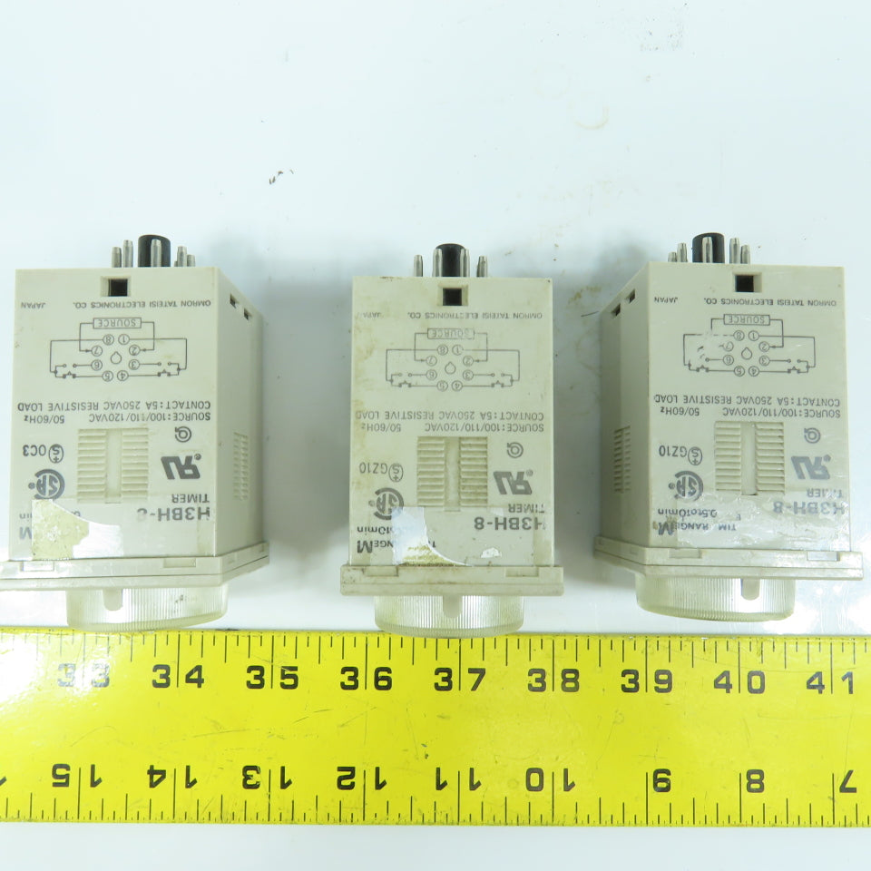 Omron H3BH-8 Timer Relay 0.5 To 10 Min 100/110/115V Lot Of 3