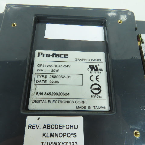 Pro-Face GP37W2-BG41-24V 2880052-01 6" Display Graphic Panel HMI Touchscreen