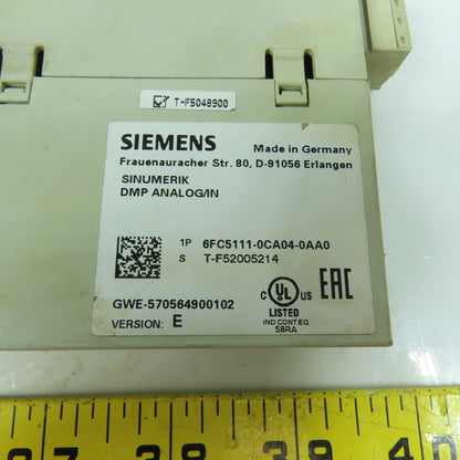 Siemens 6FC5111-0CA04-0AA0 Sinumerik DMP Analog Input Module Version E