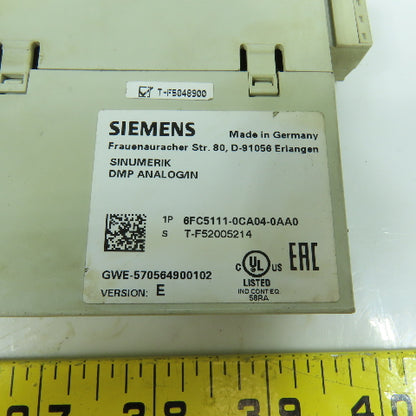 Siemens 6FC5111-0CA04-0AA0 Sinumerik DMP Analog Input Module Version E