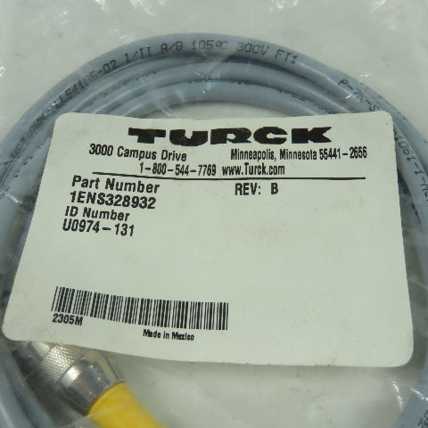 1ENS328932 U0974-131 Cordset Cable Straight Male to Straight Female 4pin