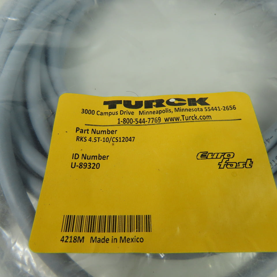 RKS 4.5T-10/CS12047 U-89320 Cordset Cable Straight Female To Cut End 5pin