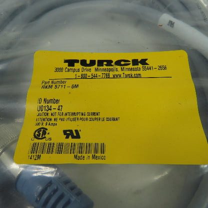 RKM 5711-6M U0134-47 Cordset Cable Straight Female To Cut End 5pin 300V 4A