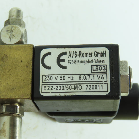 AVS Romer EAV-S56-A15-600BK E22-230/50-MO Pneumatic Solenoid Valve 230V 50HZ