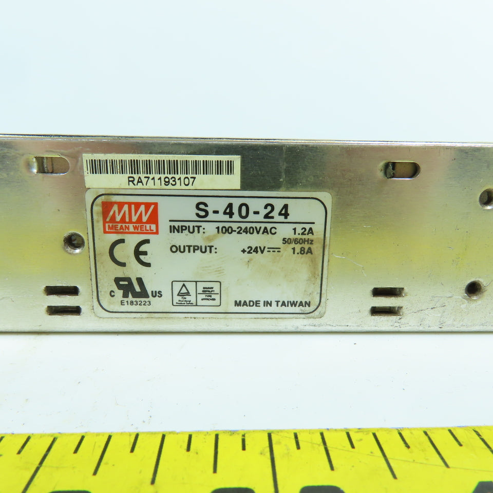 Mean Well S-40-24 +24V DC 1.8A Power Supply 100-240V AC 1.2A Input Lot Of 2