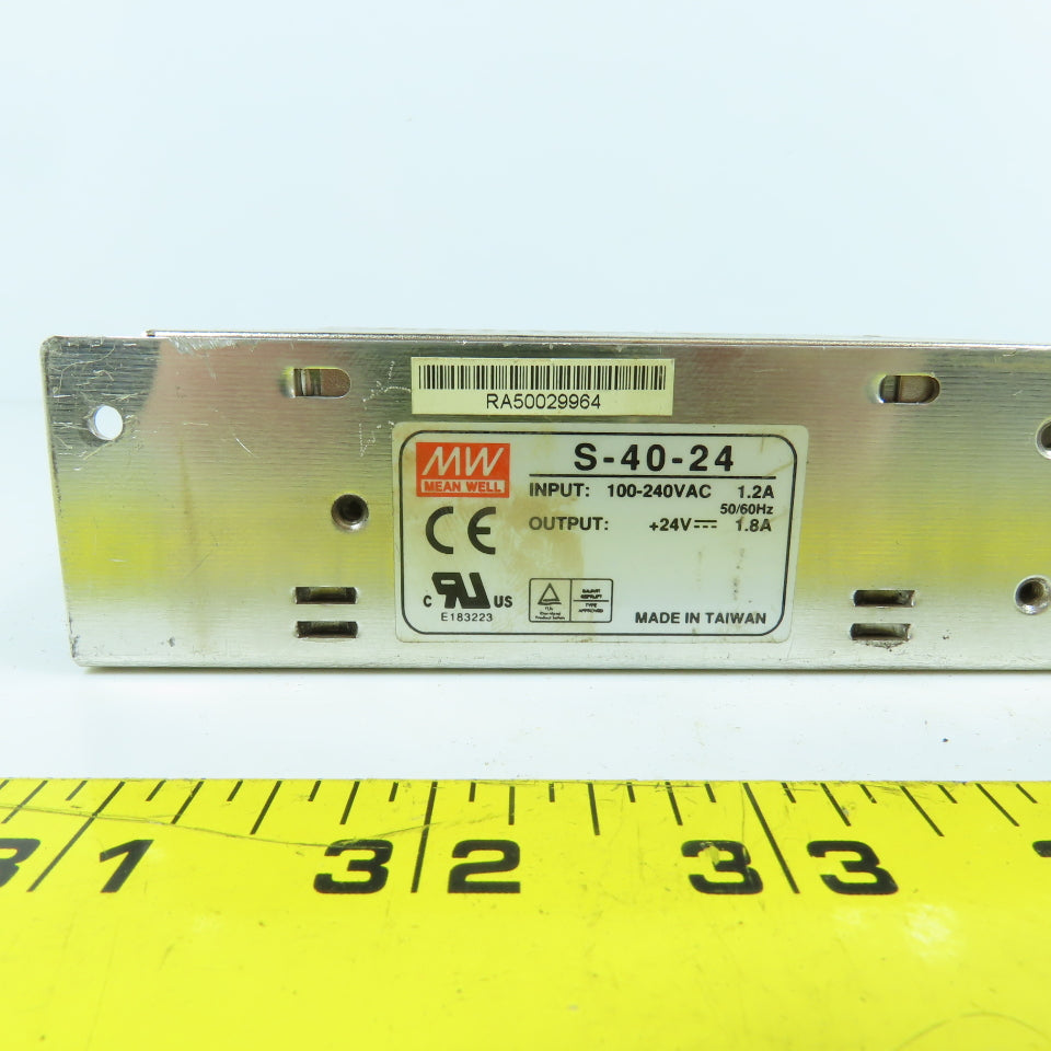 Mean Well S-40-24 +24V DC 1.8A Power Supply 100-240V AC 1.2A Input Lot Of 2