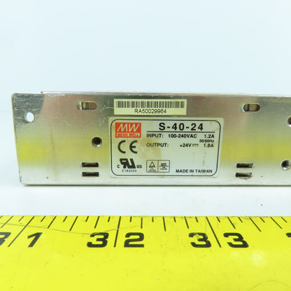 Mean Well S-40-24 +24V DC 1.8A Power Supply 100-240V AC 1.2A Input Lot Of 2