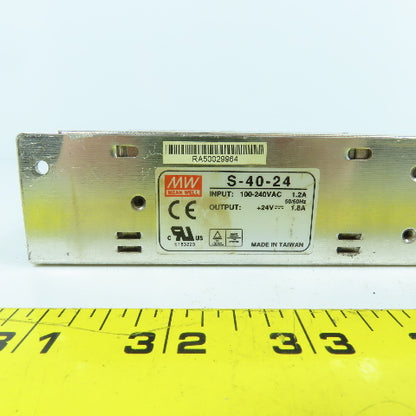 Mean Well S-40-24 +24V DC 1.8A Power Supply 100-240V AC 1.2A Input Lot Of 2