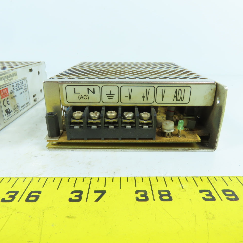 Mean Well S-40-24 +24V DC 1.8A Power Supply 100-240V AC 1.2A Input Lot Of 2