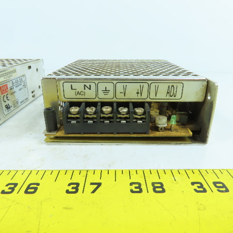 Mean Well S-40-24 +24V DC 1.8A Power Supply 100-240V AC 1.2A Input Lot Of 2