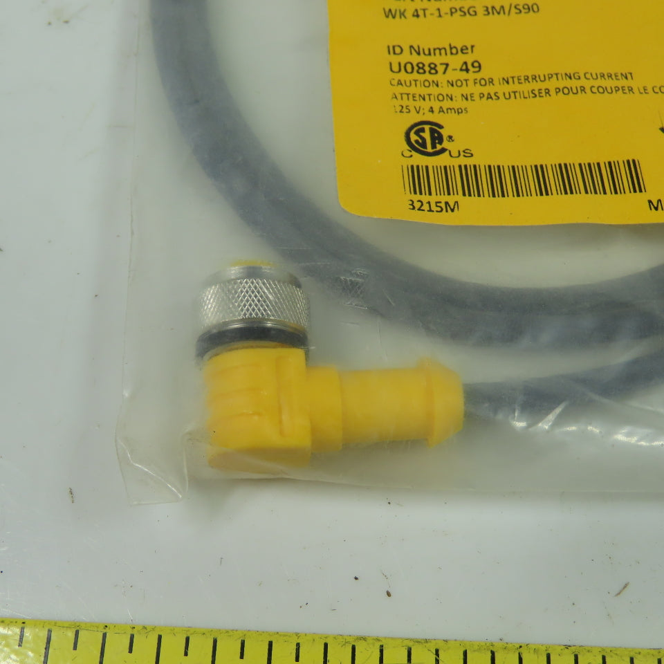 WK 4T-1-PSG 3M/S90 U0887-49 Cordset Cable Straight Male To Right Angle Female