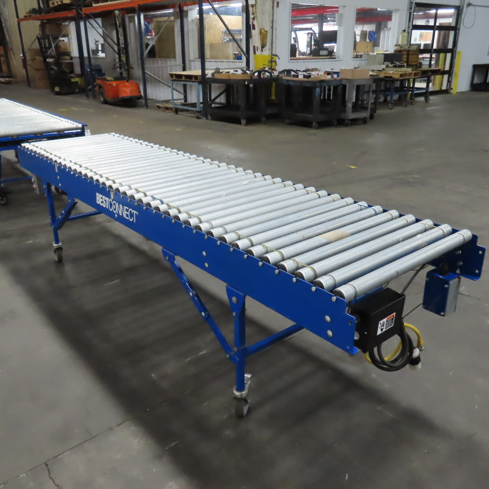Best Connect 28" x 10' Power Roller MDR Batching Conveyor 115V 1PH 0-62FPM