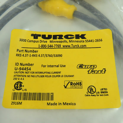 RKS 4.5T-1-RKS 4.5T/S760/S3090 Cordset Cable Straight Female To Straight Female