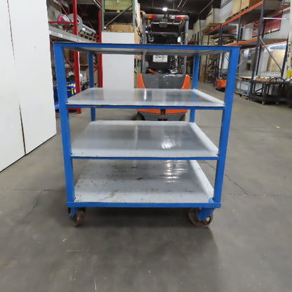 48" x 48" x 57-1/2" H 4 Tier Shelf Truck Mobile Parts Storage Rack W/ Casters