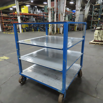 48" x 48" x 57-1/2" H 4 Tier Shelf Truck Mobile Parts Storage Rack W/ Casters