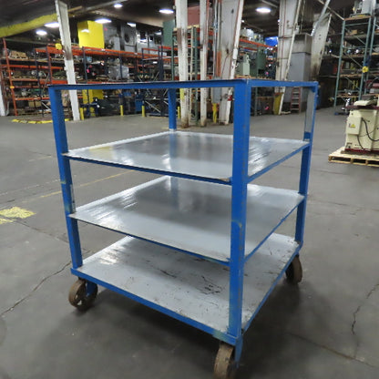 48" x 48" x 57-1/2" H 4 Tier Shelf Truck Mobile Parts Storage Rack W/ Casters