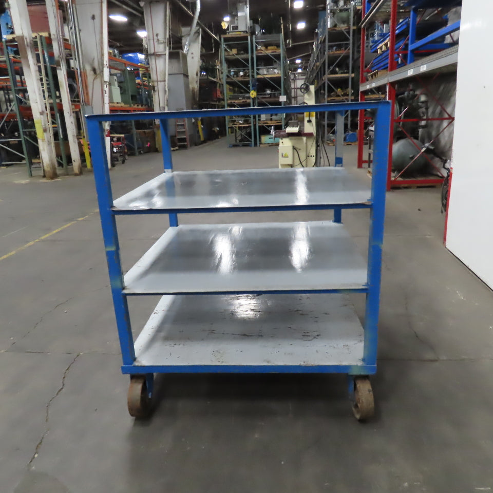 48" x 48" x 57-1/2" H 4 Tier Shelf Truck Mobile Parts Storage Rack W/ Casters