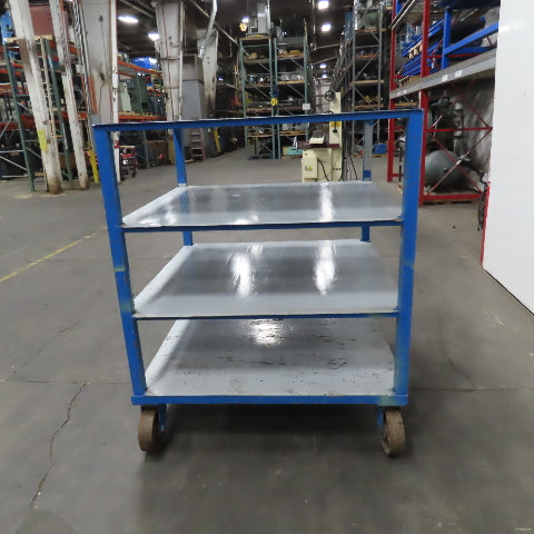 48" x 48" x 57-1/2" H 4 Tier Shelf Truck Mobile Parts Storage Rack W/ Casters