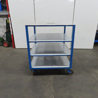 48" x 48" x 57-1/2" H 4 Tier Shelf Truck Mobile Parts Storage Rack W/ Casters