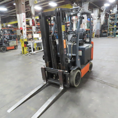 2014 Toyota 8FBCU25 5000 LB Electric 48V Forklift 3-Stage 189" Lift W/ Sideshift