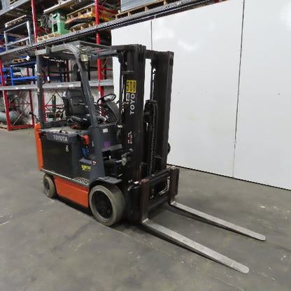 2014 Toyota 8FBCU25 5000 LB Electric 48V Forklift 3-Stage 189" Lift W/ Sideshift