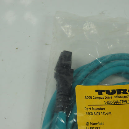 RSCD RJ45 441-3M U-50157 Ethernet Cordset Cable Straight Male To RJ45 Conn.