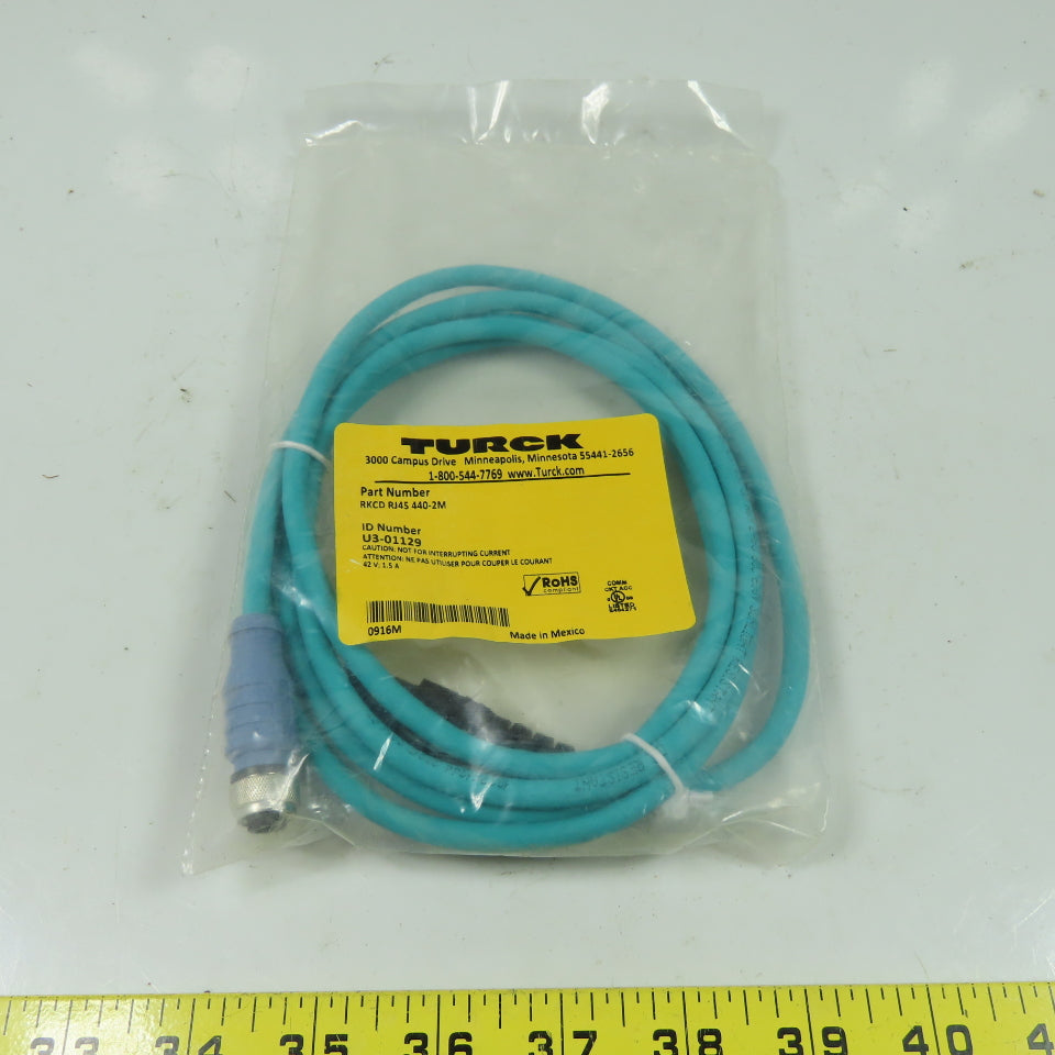 RSCD RJ45 440-2M U3-01129 Ethernet Cordset Cable Straight Female To RJ45 Conn.
