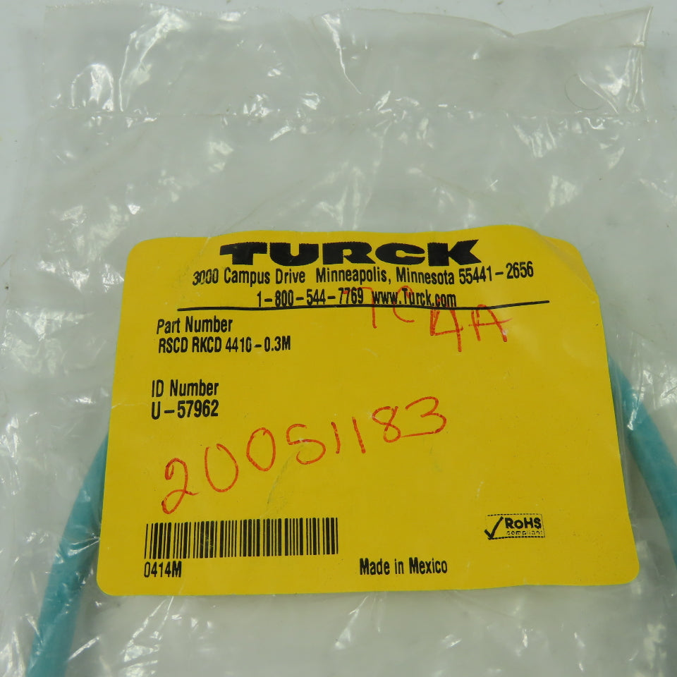 RSCD RKCD 4410-0.3M Ethernet Cordset Cable Straight Male To Straight Female