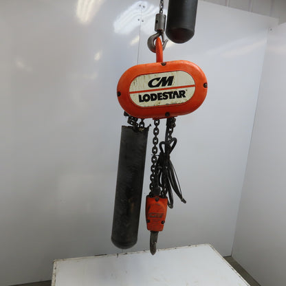 Cm Lodestar Model R 2 Ton Electric Chain Hoist 8 FPM 10' Lift 208-230/460V 3Ph