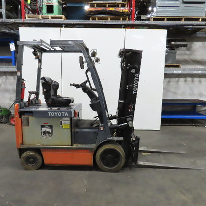 Toyota 8FBCU25 5000LB 48V Electric Forklift 3 Stage 189" Lift W/ Side Shift
