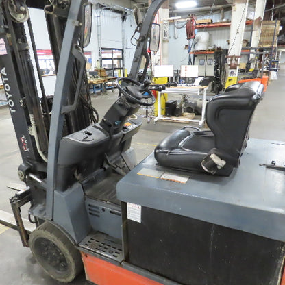 2015 Toyota 8FBCU30 5000 LB 48V Electric Forklift 3 Stage 189" Lift Side Shift