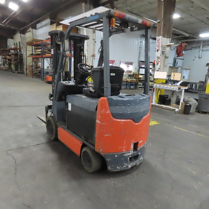 2015 Toyota 8FBCU30 5000 LB 48V Electric Forklift 3 Stage 189" Lift Side Shift