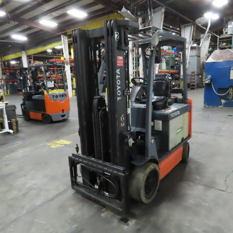 2013 Toyota 8FBCU30 5000LB 48V Electric Forklift 187" Lift 3-Stage Side Shift