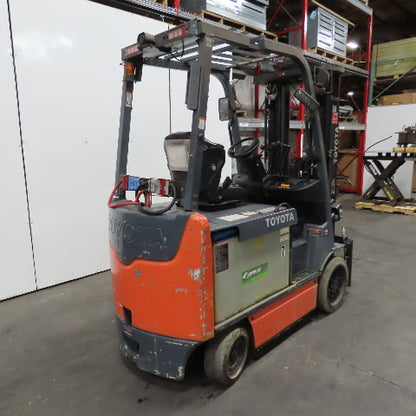 2013 Toyota 8FBCU30 5000LB 48V Electric Forklift 187" Lift 3-Stage Side Shift
