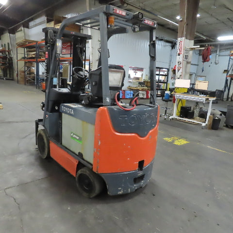 2013 Toyota 8FBCU30 5000LB 48V Electric Forklift 187" Lift 3-Stage Side Shift