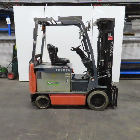 2013 Toyota 8FBCU30 5000LB 48V Electric Forklift 187" Lift 3-Stage Side Shift