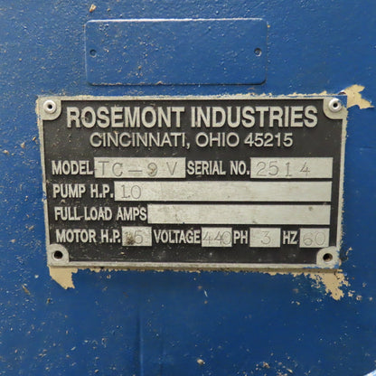 Rosemont TC-9V Centrifugal Bulk Material Drying Tumbler 18RPM 22x24" Drum 480V