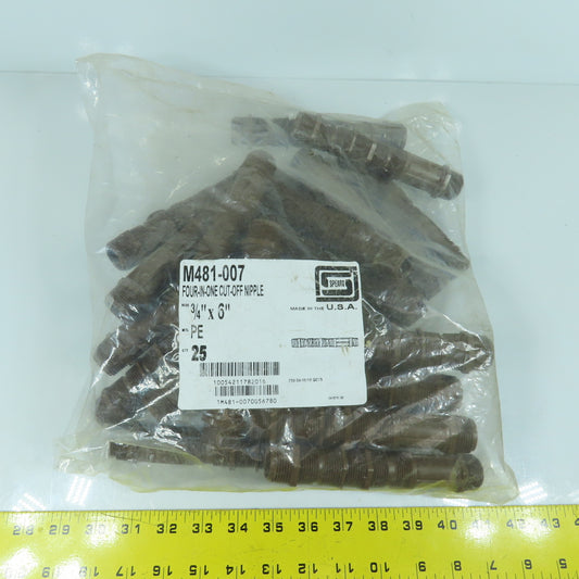 Spears M481-007 Four In One PE Cut-Off Nipple 3/4" x 6" Lot Of 25
