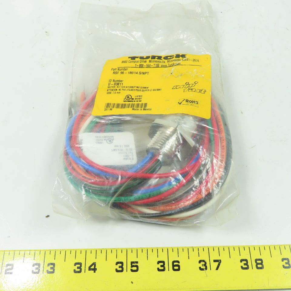 Turck RSF 96-1M/14.5/npt U-03811 Receptacle Connector Male 9pin 600V 7A Max