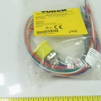 Turck CKFL 12-12-0.5 U0939-17 Receptacle Connector Female 12pin 300V 6A