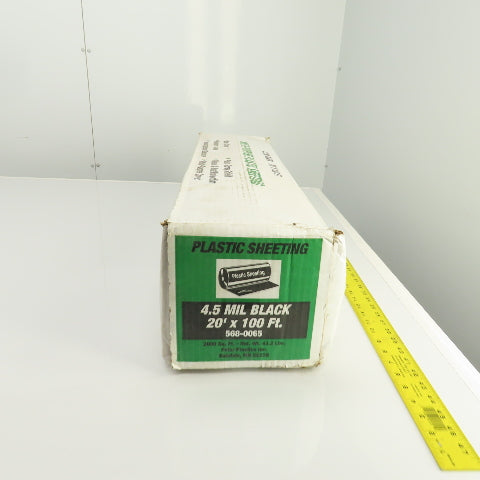 Polar Plastics 20' x 100' Multi-Purpose Plastic Sheeting 4.5MIL Black 2000 SQ FT