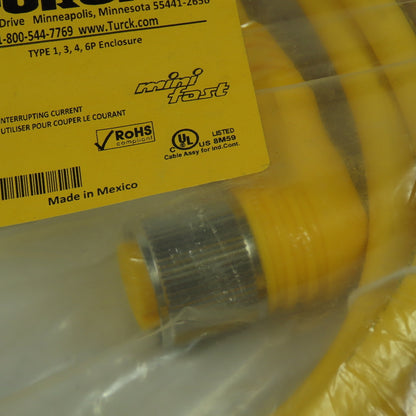 Turck WKM 106-5M U2-04434 Cordset Cable Right Angle Female To Cut End 10pin 600V