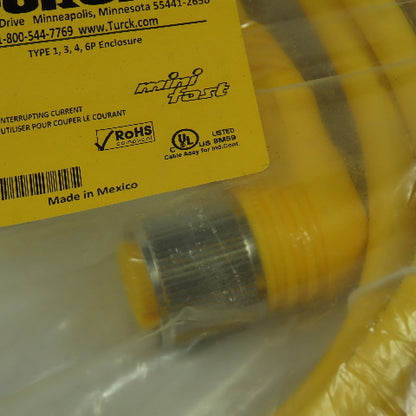 Turck WKM 106-5M U2-04434 Cordset Cable Right Angle Female To Cut End 10pin 600V