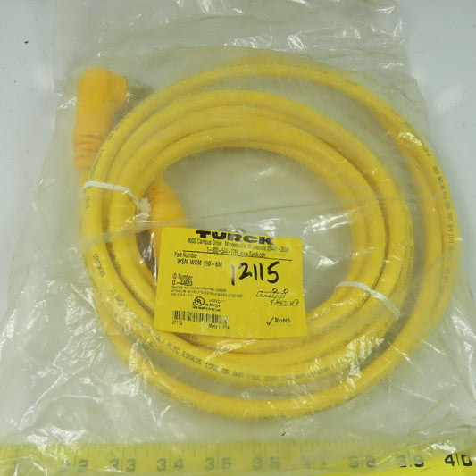 Turck WSM WKM 190-6M Cordset Cable Right Angle Female To Right Angle Male 19pin